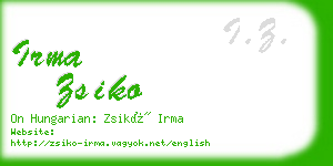 irma zsiko business card